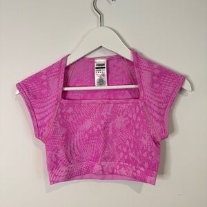 NEW Gymshark Whitney Simmons Adapt Animal Pink Crop Top UNWORN Size Small